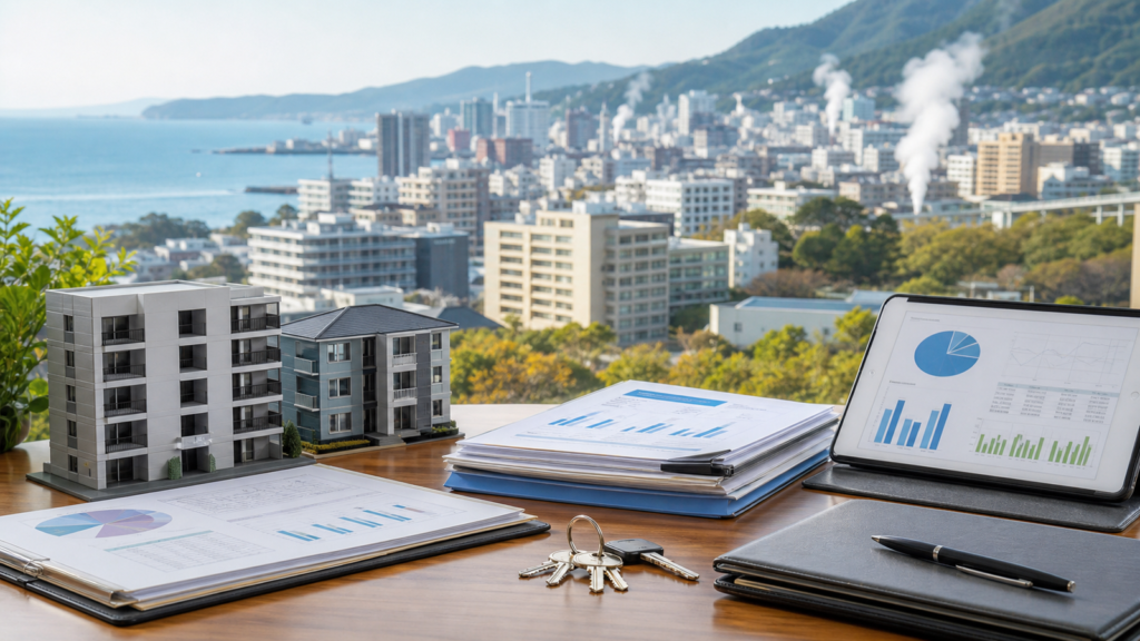 大分 賃貸管理会社 M&A 温泉地と地場オーナー承継のイメージ